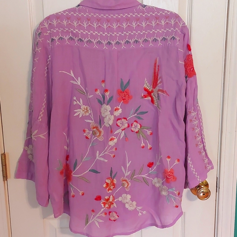 Johnny Was Workshop Kimono Sleeve Blouse - Picture 6 of 9